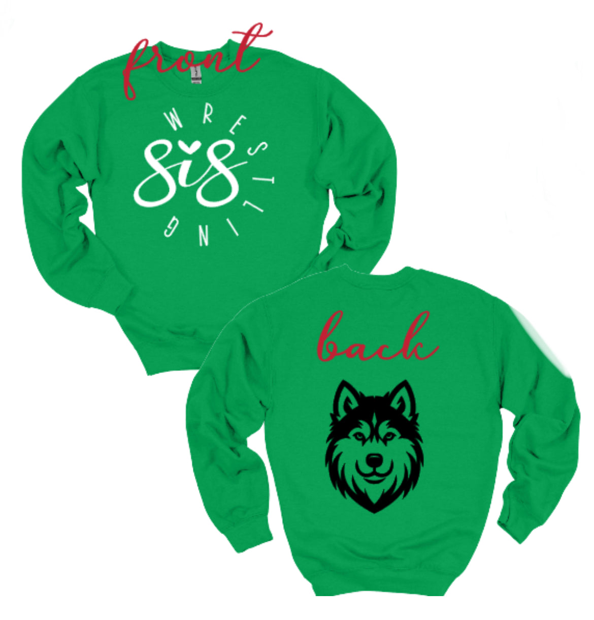 HUSKIES Wrestling Sis/Mom Crewneck Sweatshirt