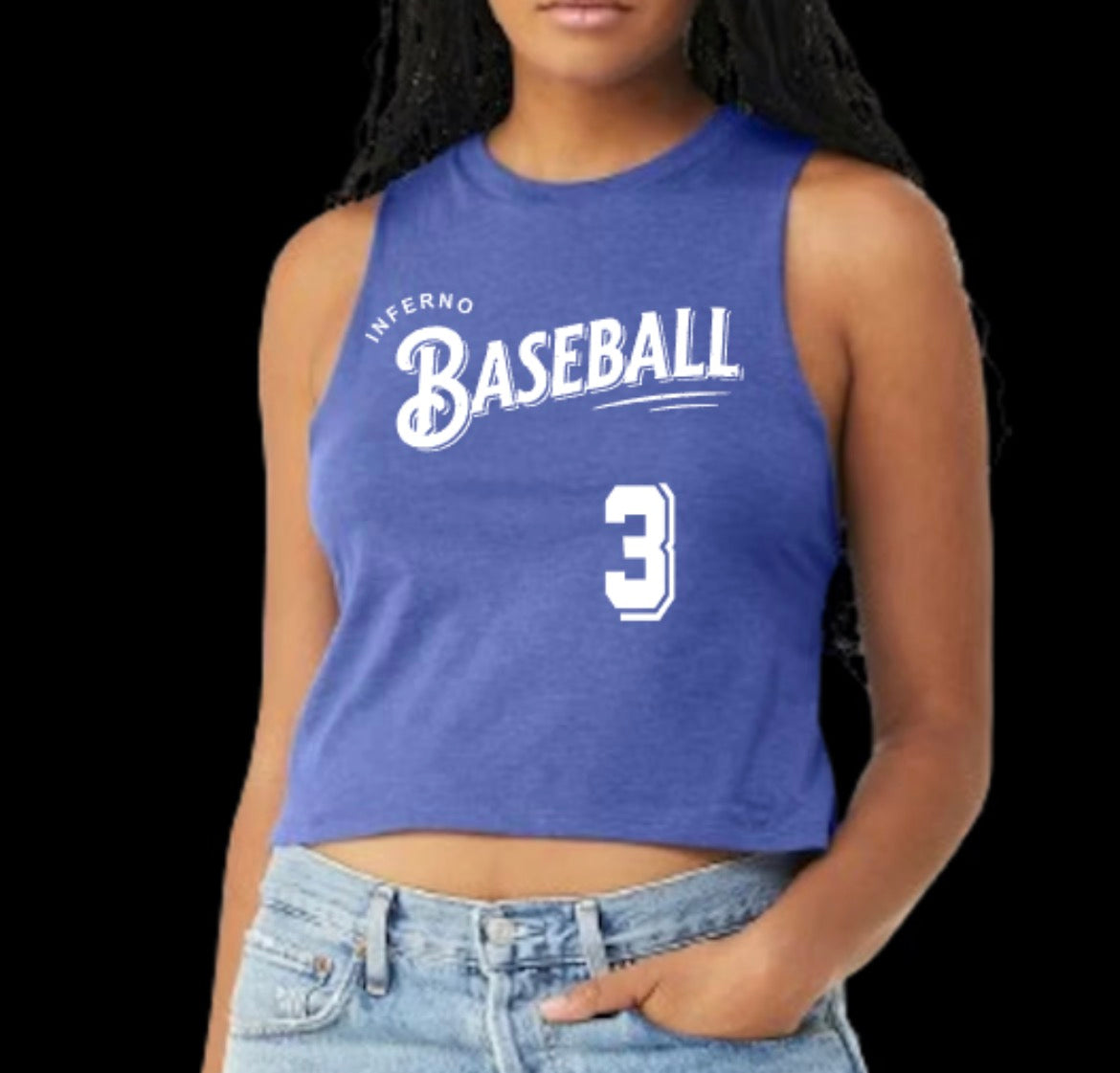 MTOWN Inferno Sac Fly Women's Bella Canvas Racerback Cropped Tank