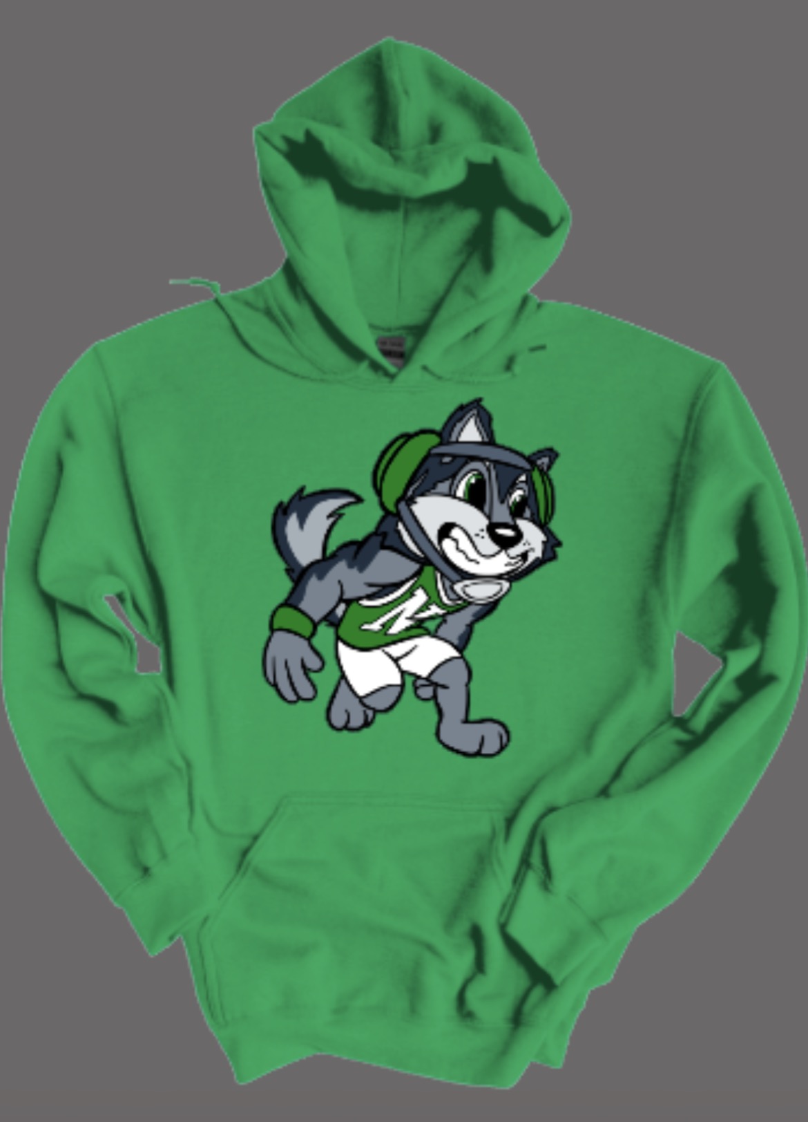 Husky Mascot Wrestler Hooded Sweatshirt