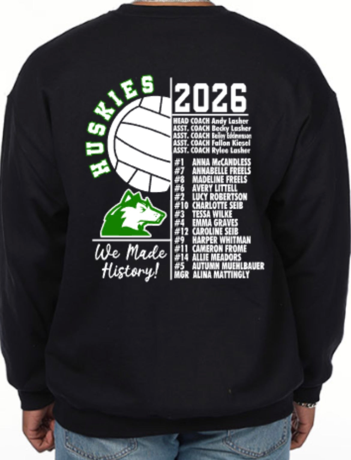 Huskies Volleyball Sectional Champs 2026 Crewneck Sweatshirt