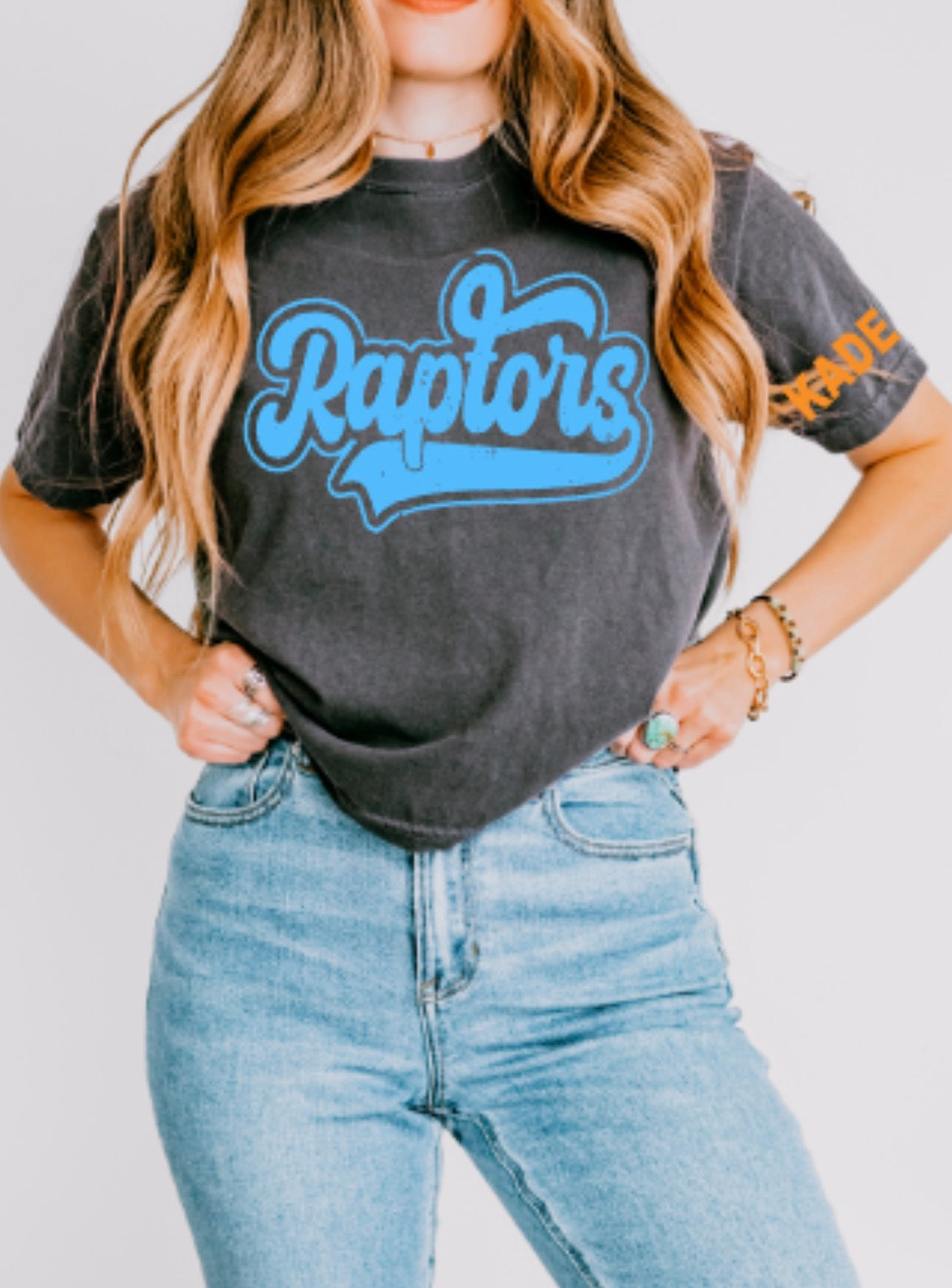 Raptors Script Comfort Colors Heavyweight Women's Middie Tee