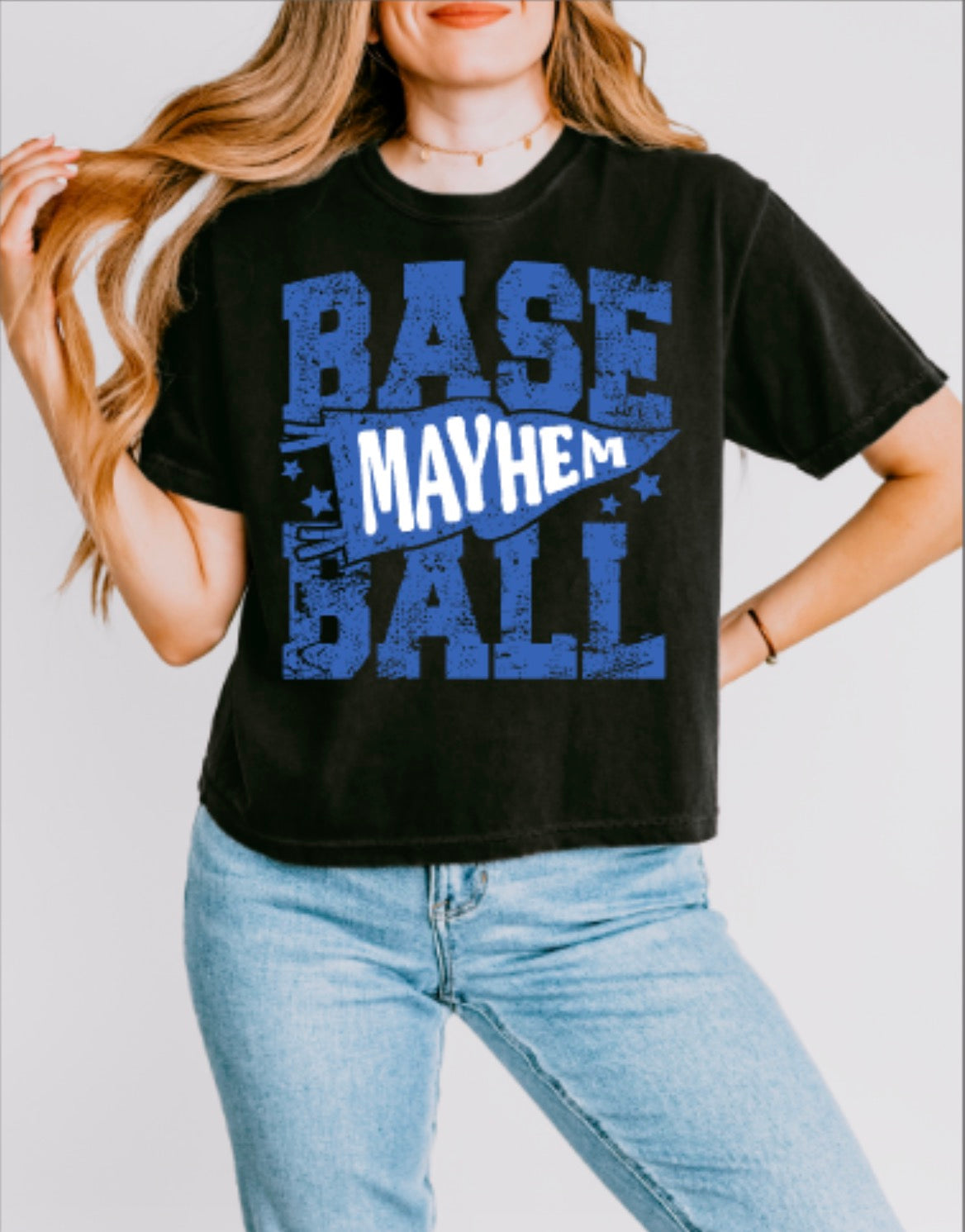 Mayhem Pennant Comfort Colors Heavyweight Women's Middie Tee