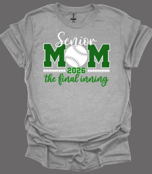 Baseball Senior Mom 2026 Softstyle Tee