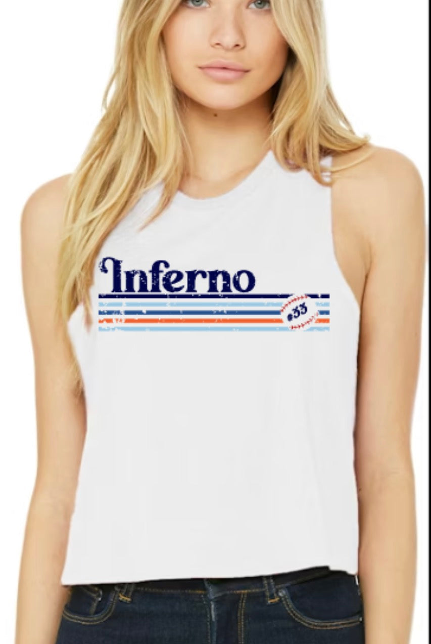 MTOWN Inferno Slugger Women's Bella Canvas Racerback Cropped Tank