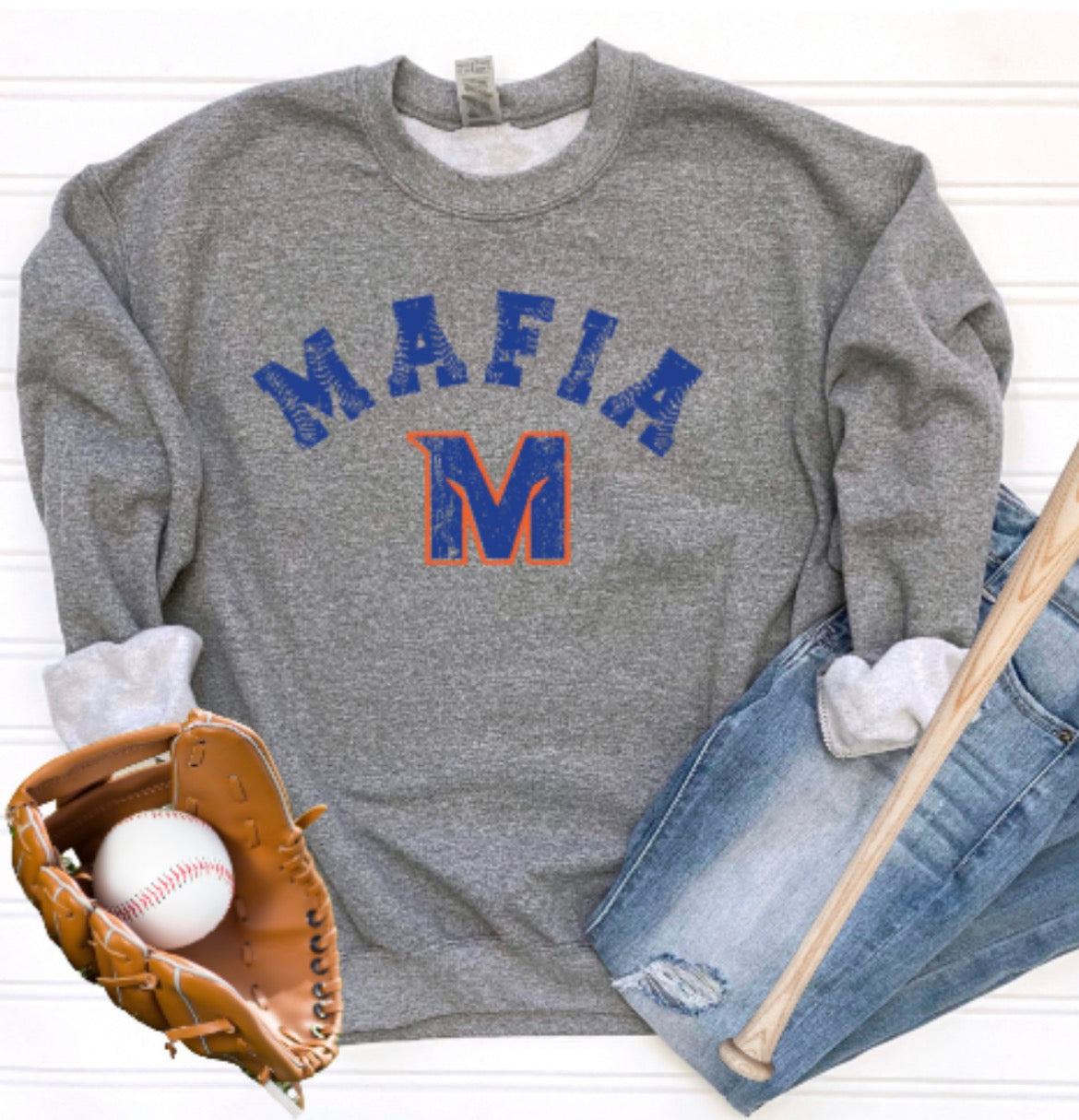 MTOWN Mafia Base Hit Crewneck Sweatshirt