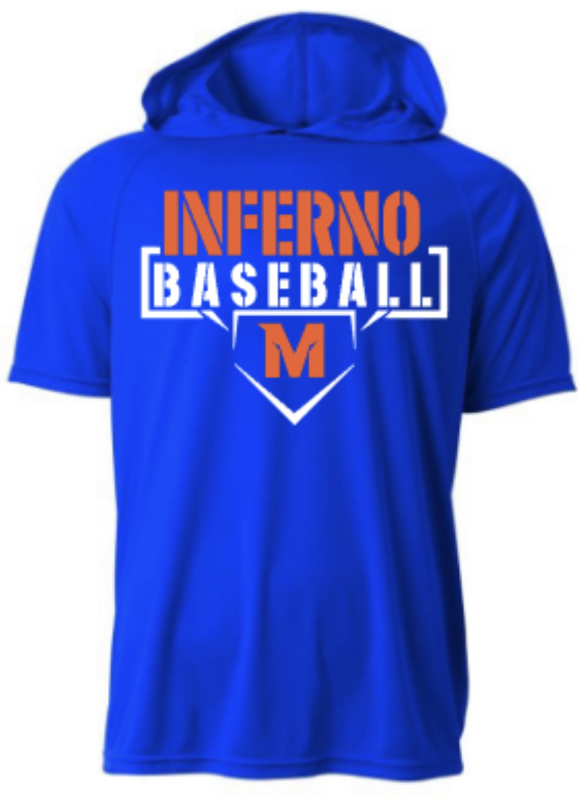 Inferno Baseball Short Sleeve Hooded Tee-YOUTH