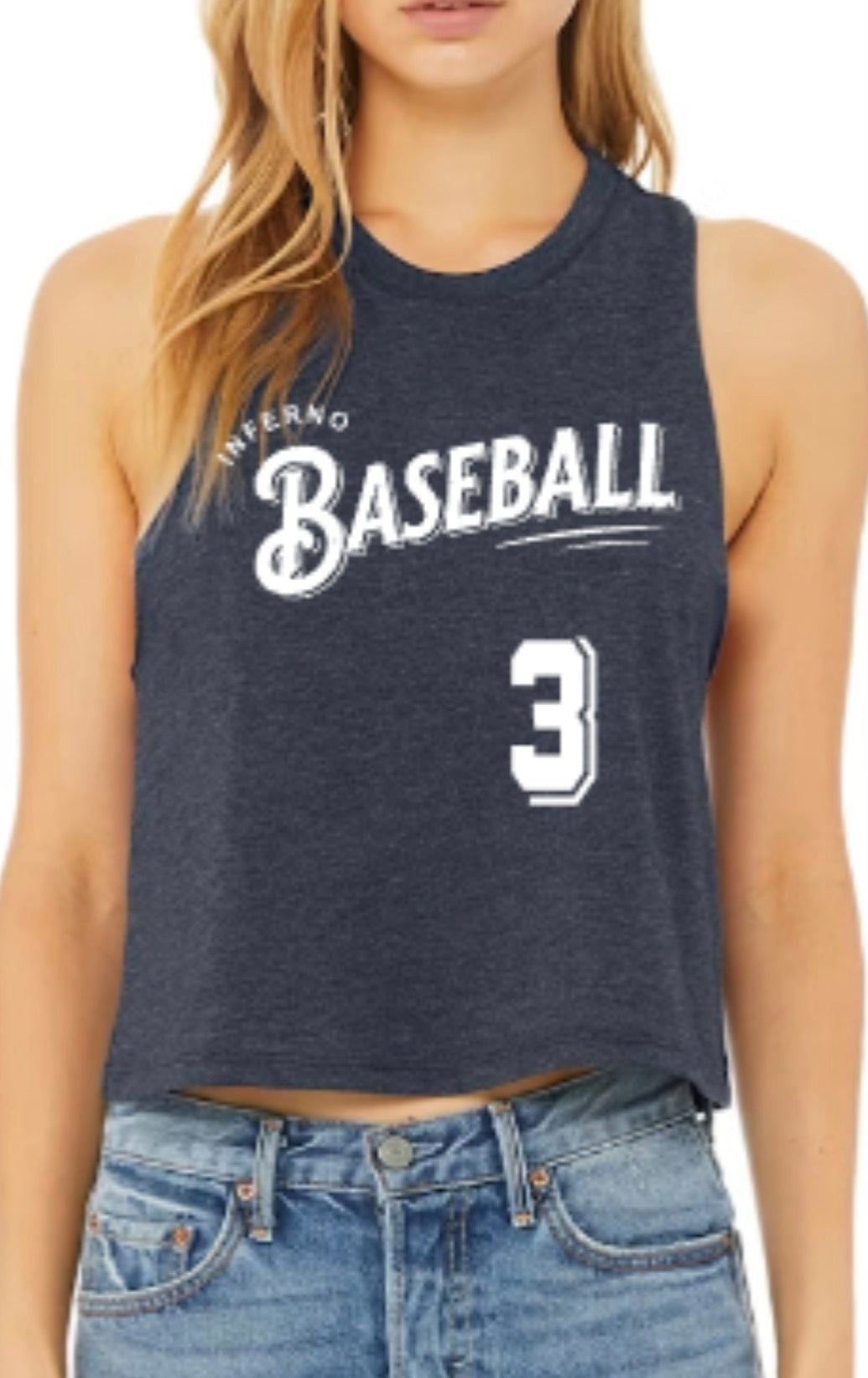 MTOWN Inferno Sac Fly Women's Bella Canvas Racerback Cropped Tank