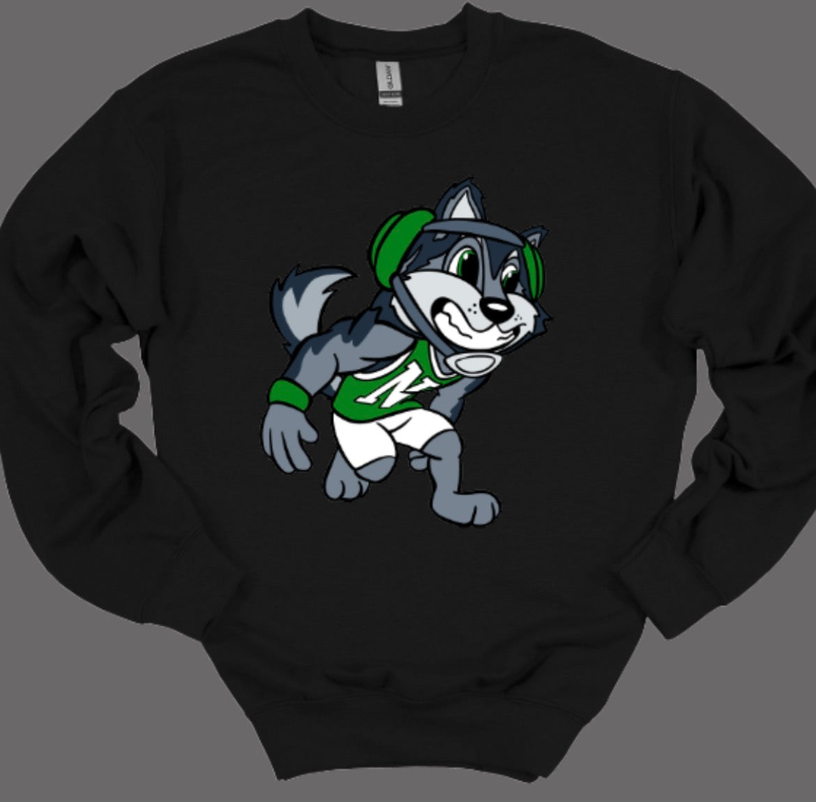Husky Mascot Wrestler Crewneck Sweatshirt