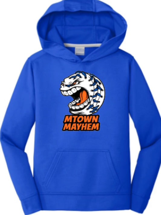 MTOWN Mayhem Logo Unisex Performance Fleece Pullover Hooded Sweatshirt