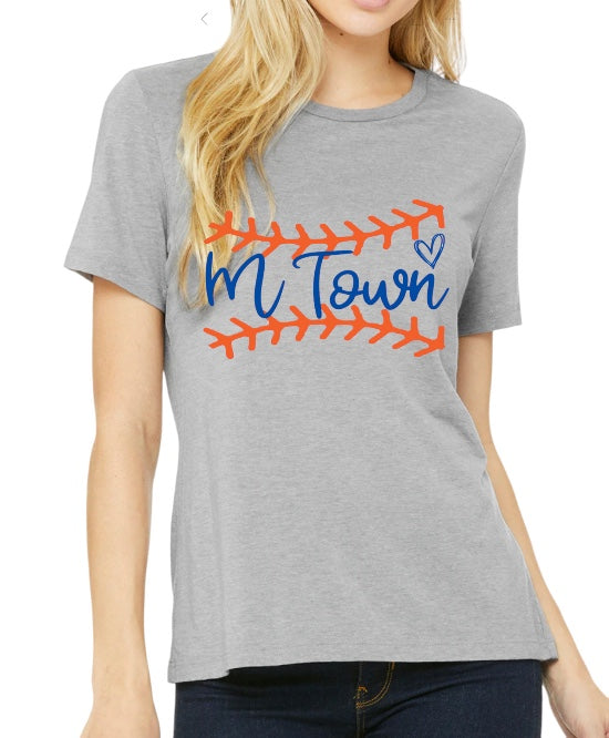 MTOWN STITCH Ladies' Triblend Relaxed Short-Sleeve Tee