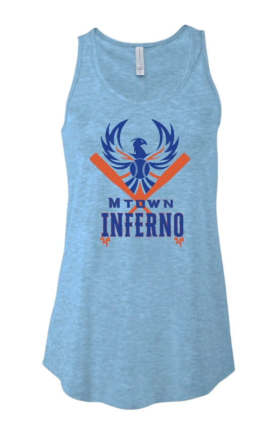 MTOWN INFERNO LOGO Ladies Triblend Flowy Tank