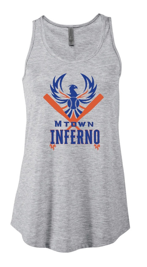 MTOWN INFERNO LOGO Ladies Triblend Flowy Tank