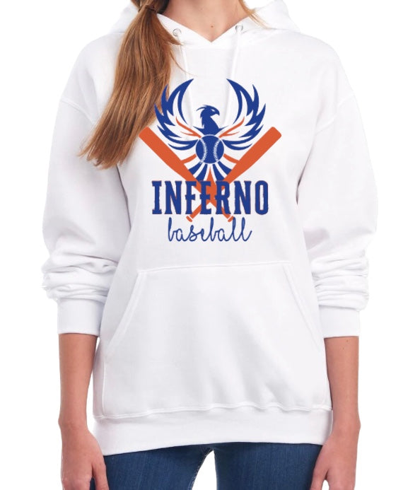 INFERNO BASEBALL Fleece Unisex Hooded Sweatshirt