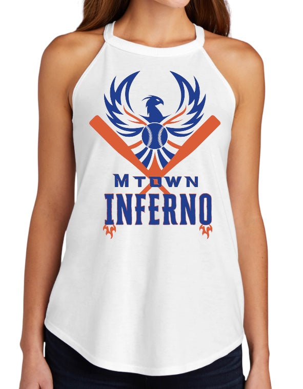 MTOWN INFERNO LOGO Ladies' Tri-Blend Rocker Tank