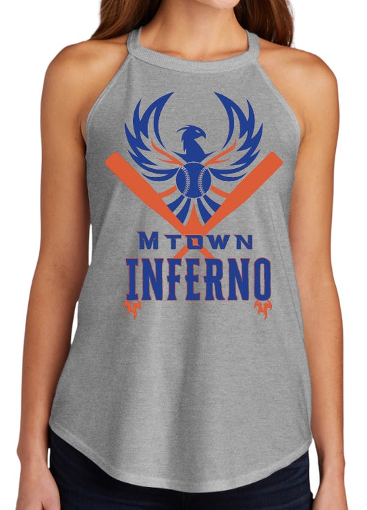 MTOWN INFERNO LOGO Ladies' Tri-Blend Rocker Tank