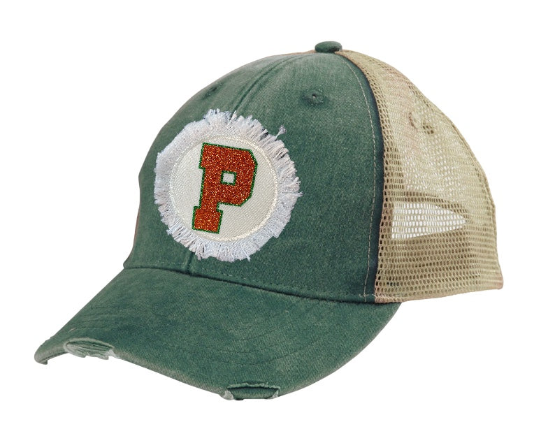 PRIME Unisex Distressed Trucker Hat with Fringed Patch