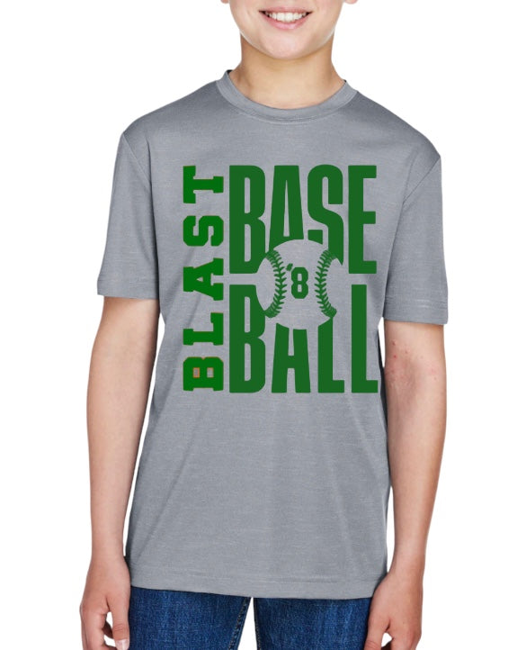 BLAST Baseball Youth Unisex Sonic Heather Performance T-Shirt