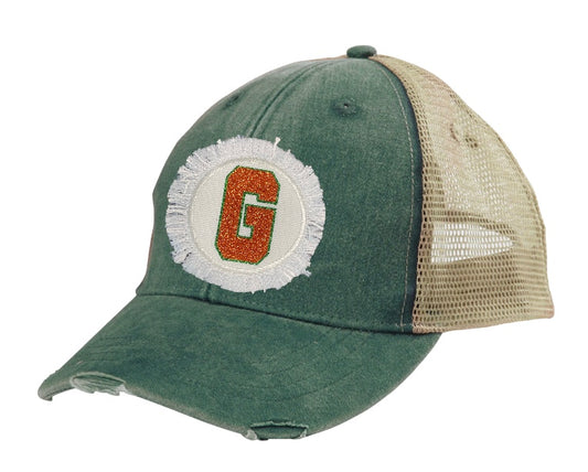 GOLFMOOR Unisex Distressed Trucker Hat with Fringed Patch