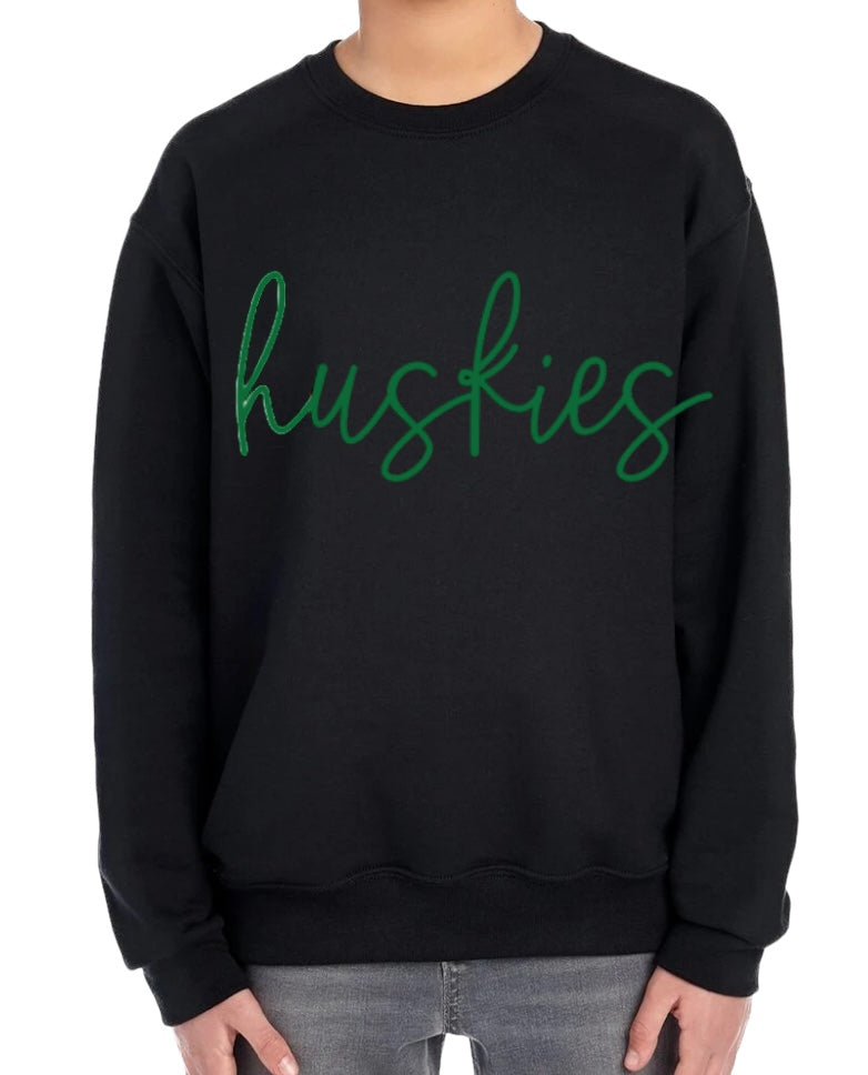 HUSKIES Script Crewneck Sweatshirt-YOUTH