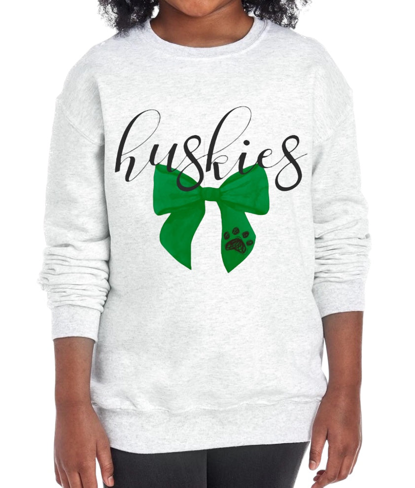 HUSKY Bow Crewneck Sweatshirt-YOUTH