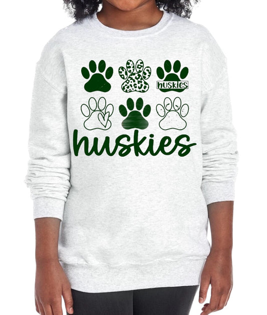 HUSKY Paws Crewneck Sweatshirt-YOUTH