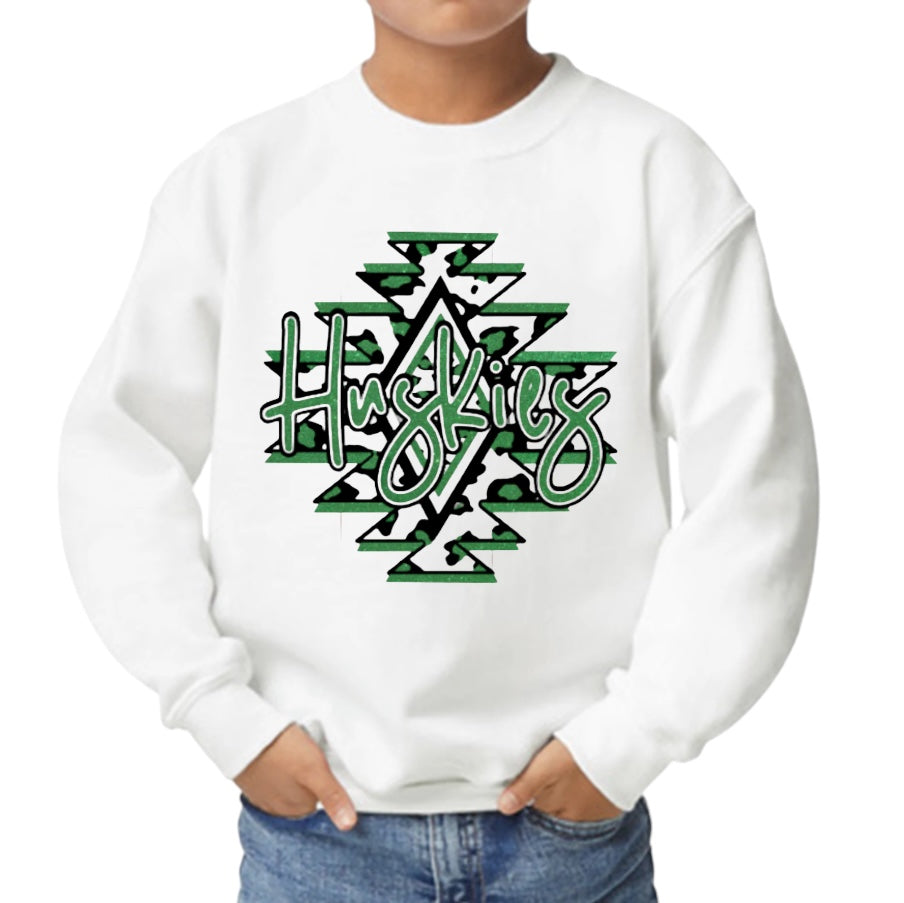 HUSKIES Aztec Crewneck Sweatshirt-YOUTH