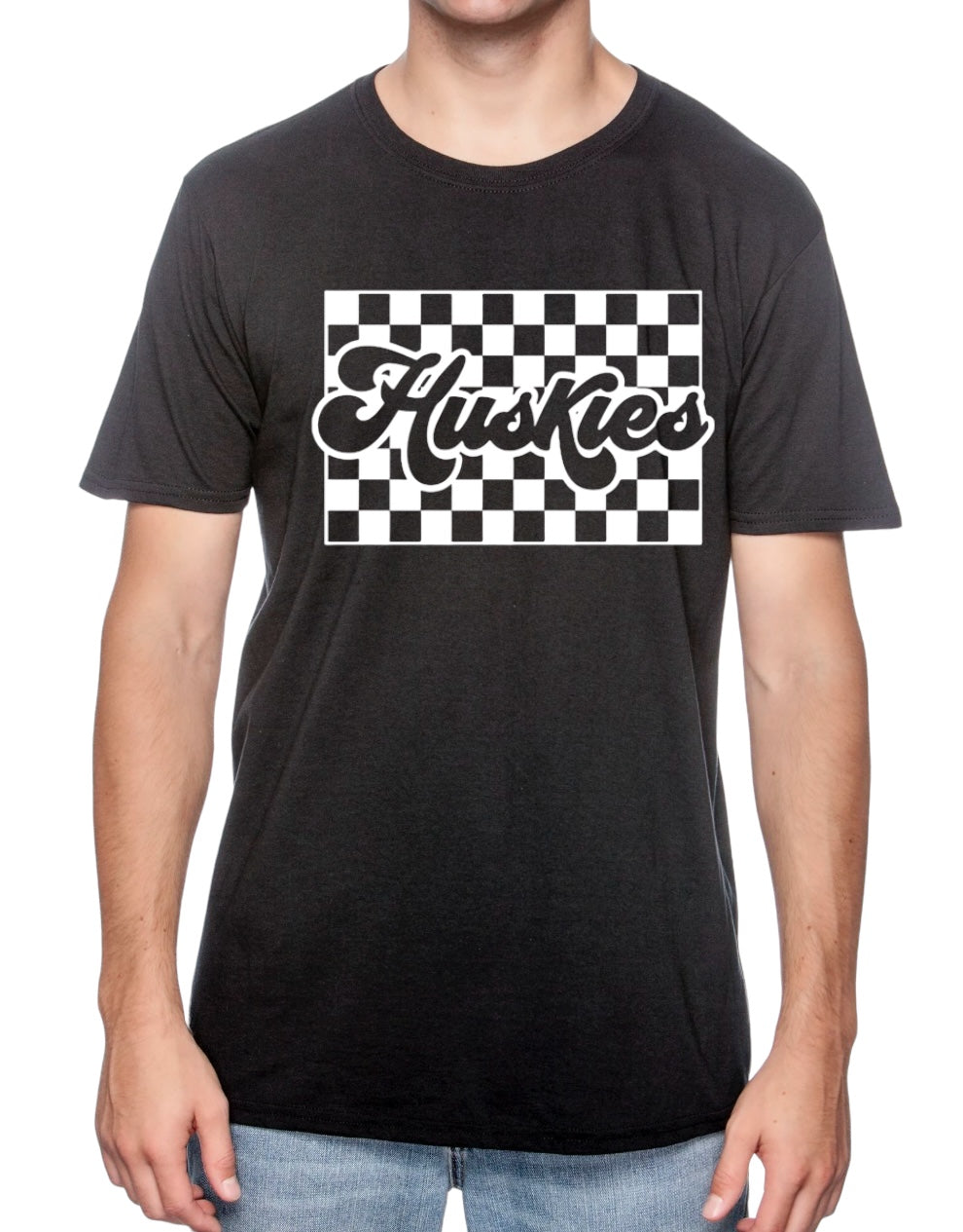 HUSKIES Checkered Softstyle Tee