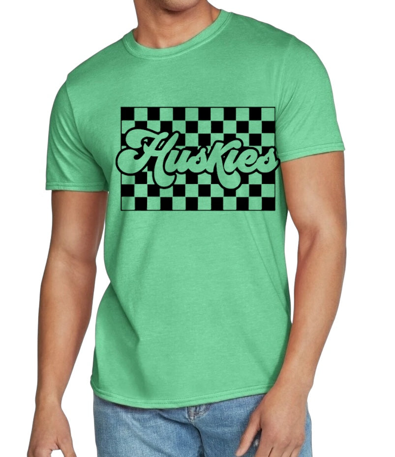 HUSKIES Checkered Softstyle Tee