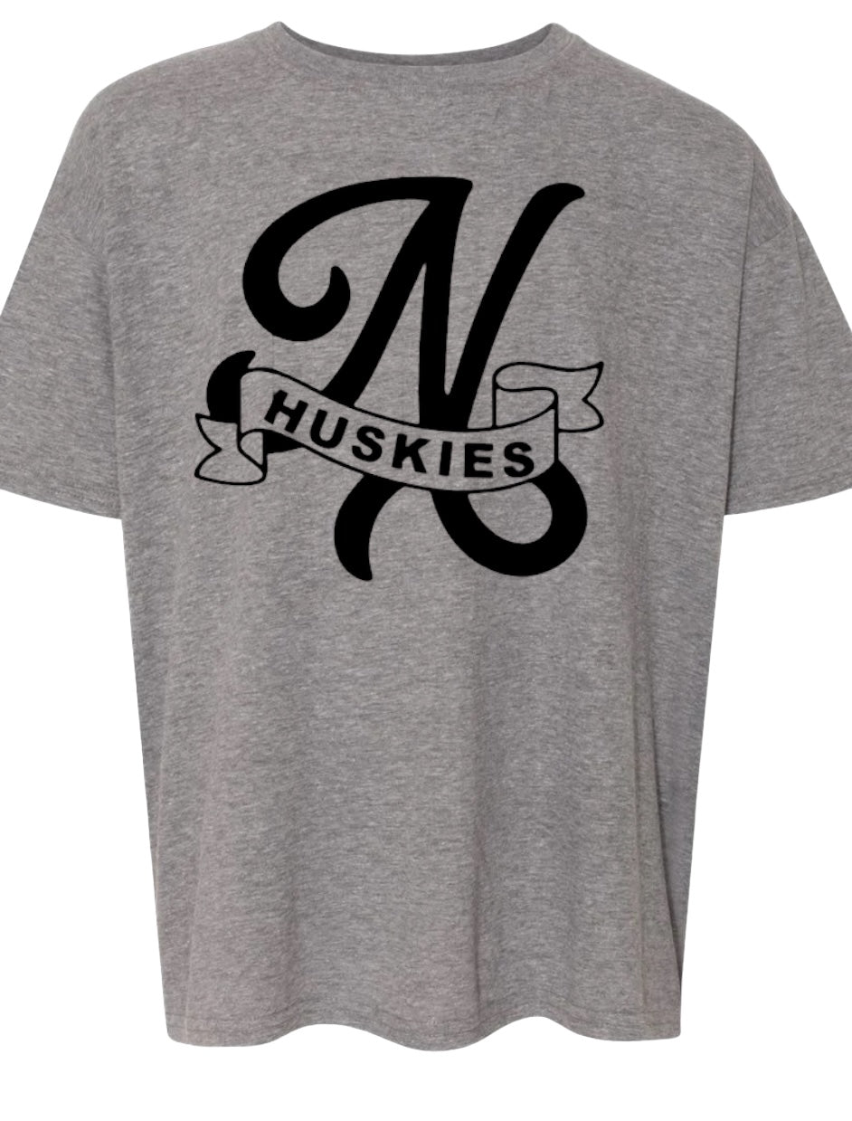 Huskies Monogram Softstyle Tee-YOUTH