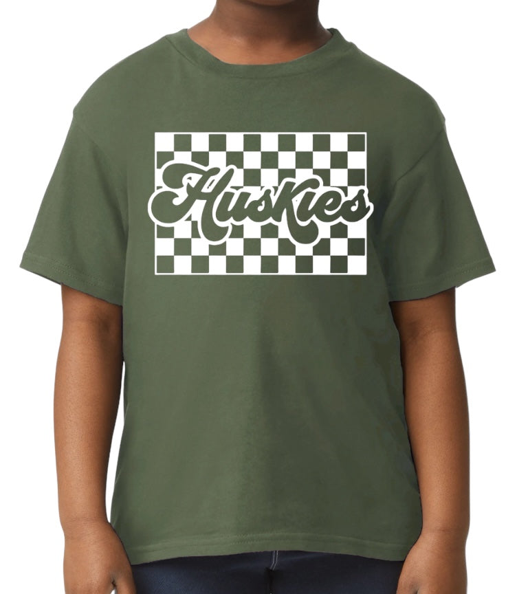 HUSKIES Checkered Softstyle Tee-YOUTH