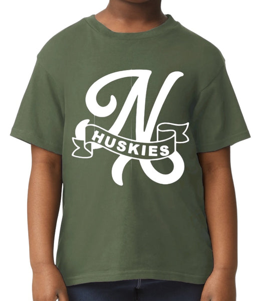 Huskies Monogram Softstyle Tee-YOUTH