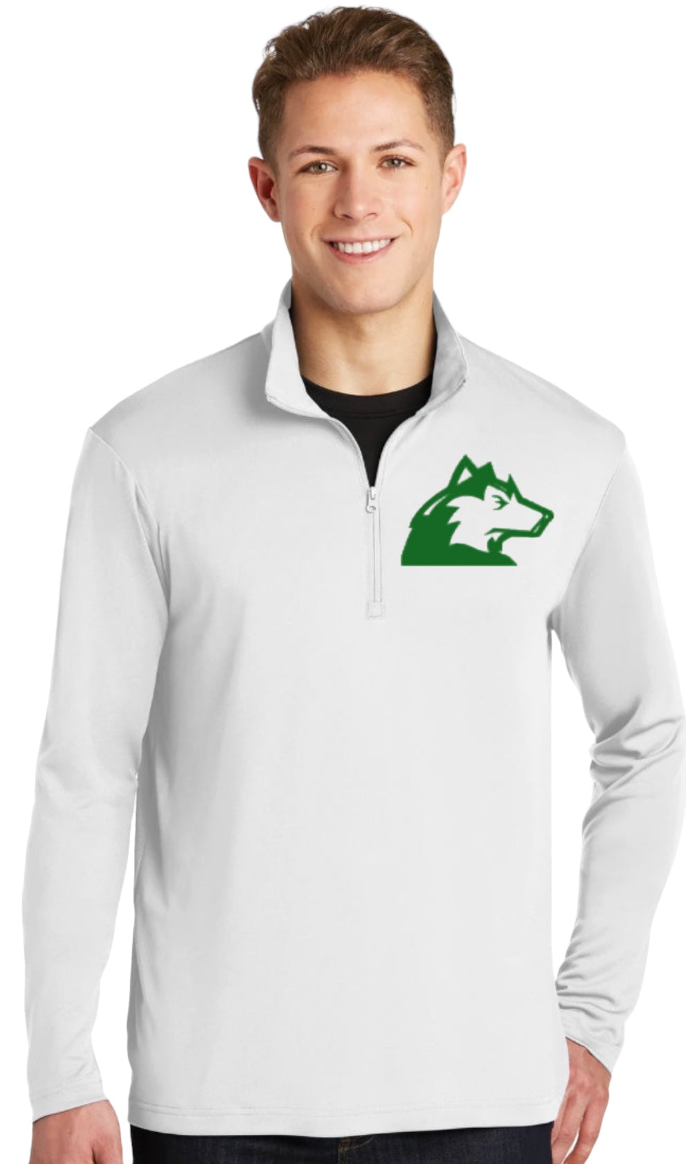 White 1/4 Zip Performance Pullover