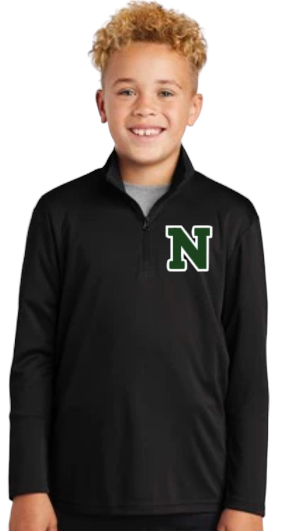 YOUTH Black 1/4 Zip Performance Pullover