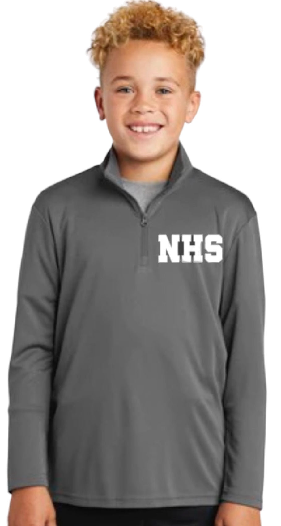 YOUTH Gray Concrete 1/4 Zip Performance Pullover