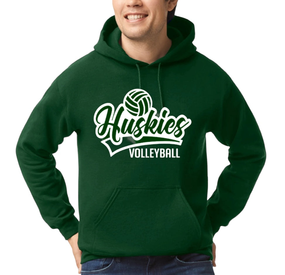 HUSKIES VOLLEYBALL SCRIPT Hooded Sweatshirt