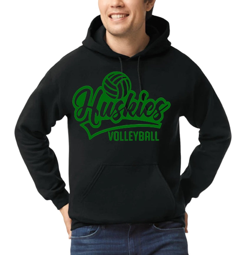 HUSKIES VOLLEYBALL SCRIPT Hooded Sweatshirt