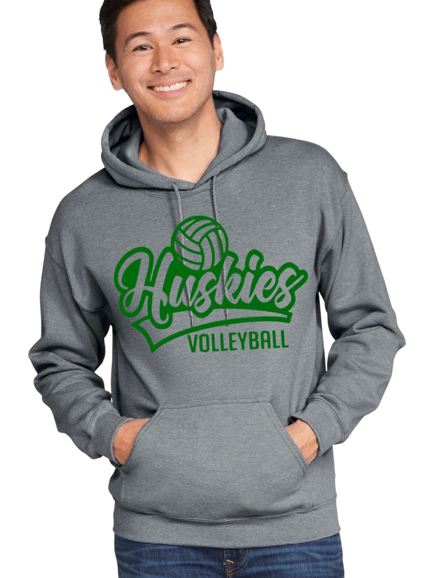 HUSKIES VOLLEYBALL SCRIPT Hooded Sweatshirt