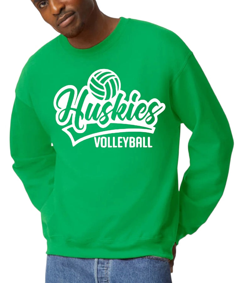 HUSKIES VOLLEYBALL SCRIPT Crewneck Sweatshirt