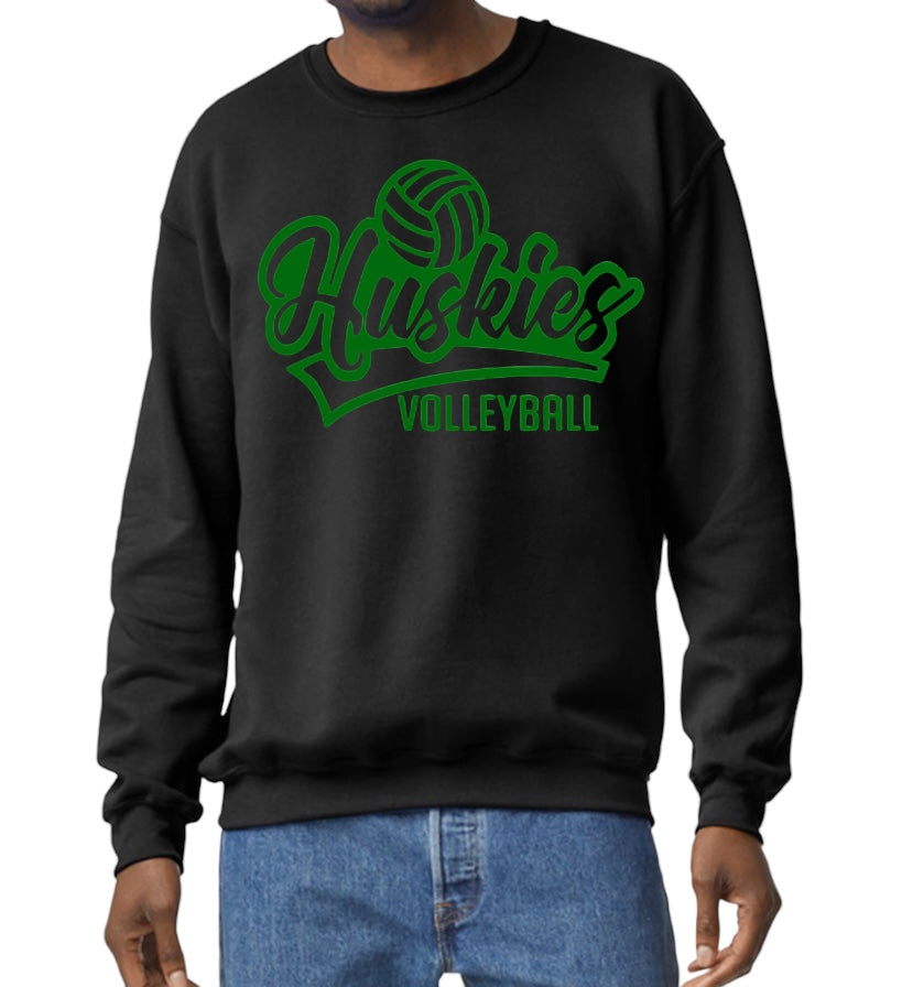 HUSKIES VOLLEYBALL SCRIPT Crewneck Sweatshirt