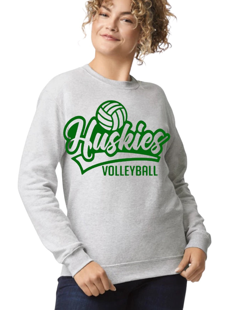 HUSKIES VOLLEYBALL SCRIPT Crewneck Sweatshirt