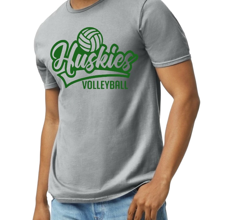 HUSKIES VOLLEYBALL SCRIPT Softstyle Tee