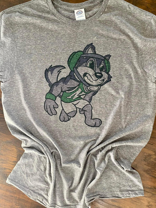 Husky Mascot Wrestler Snow Heather Tee