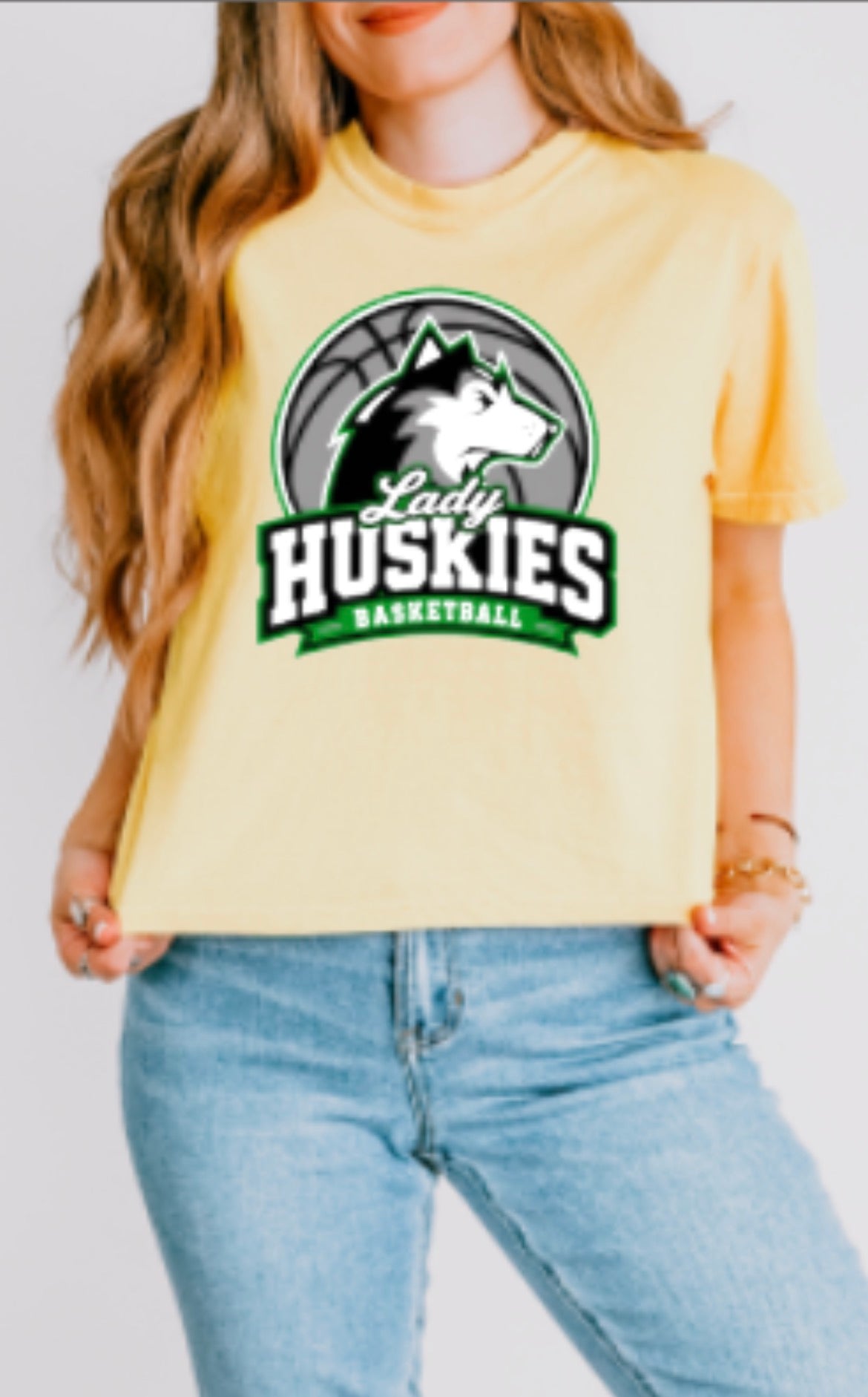Lady Huskies Basketball Comfort Colors Heavyweight Women's Boxy Tee