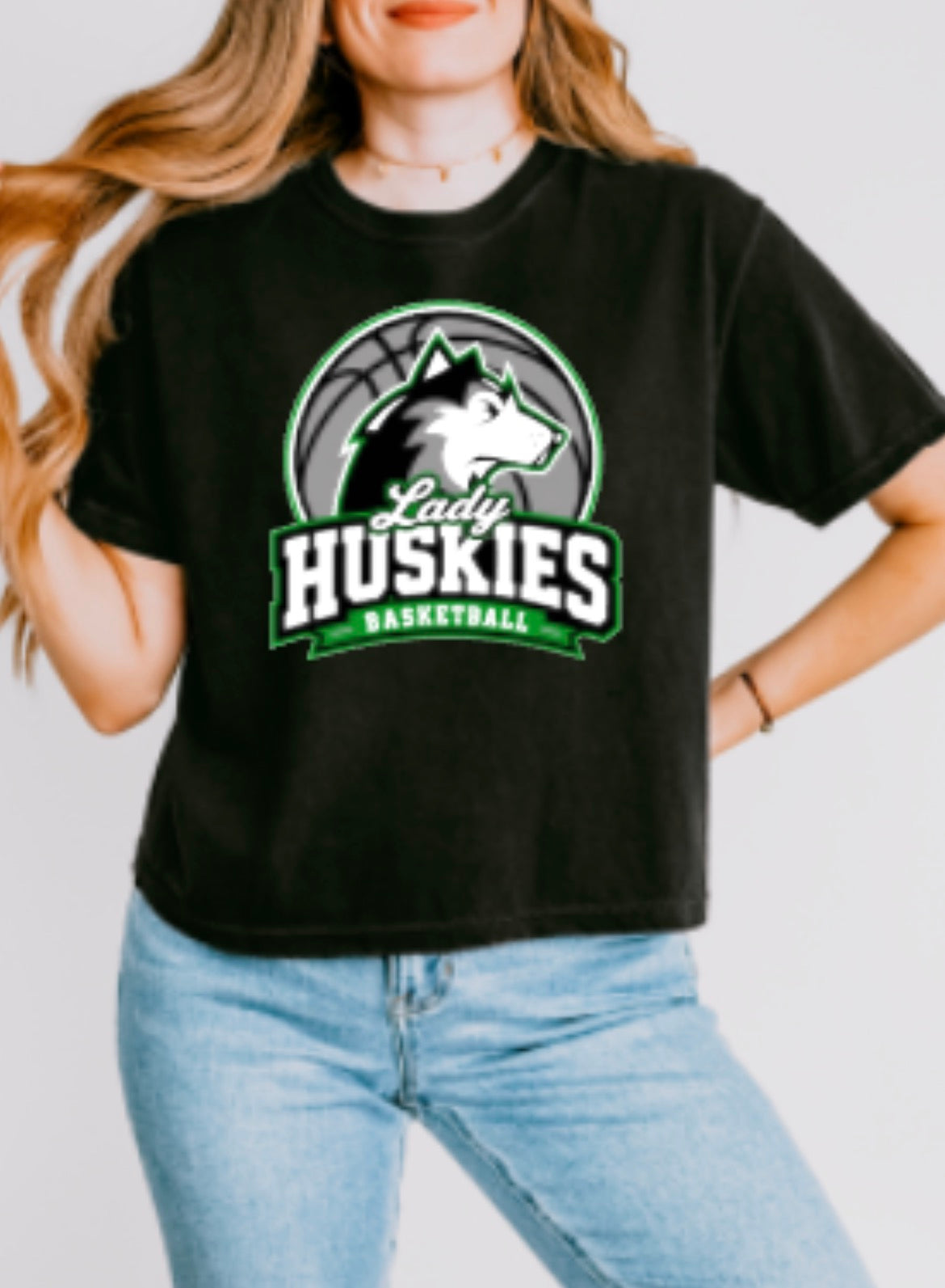 Lady Huskies Basketball Comfort Colors Heavyweight Women's Boxy Tee