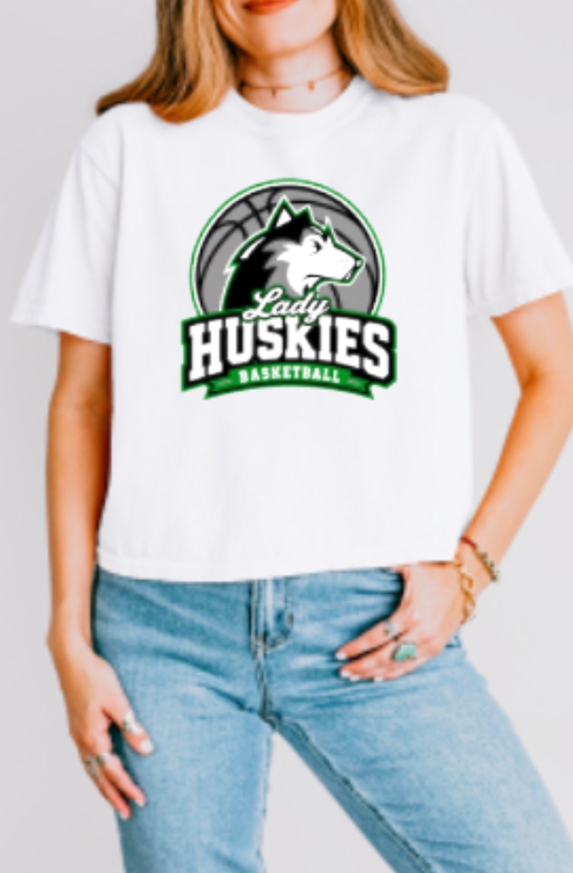 Lady Huskies Basketball Comfort Colors Heavyweight Women's Boxy Tee