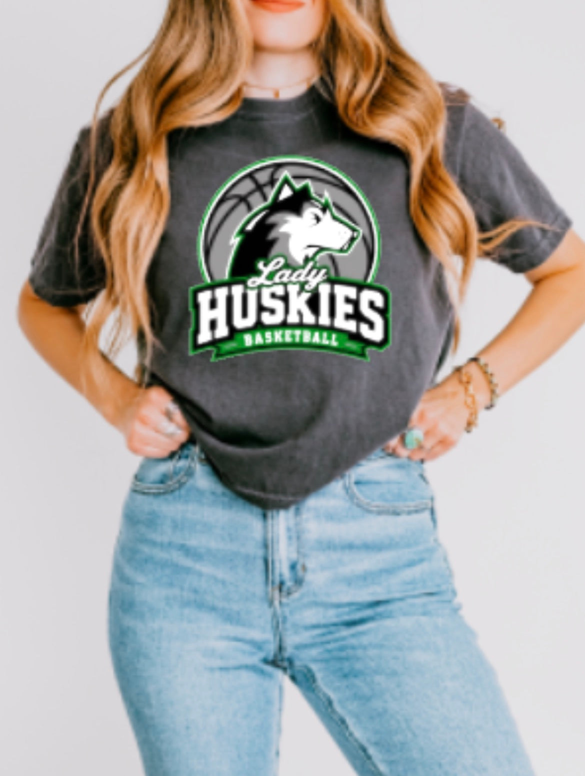 Lady Huskies Basketball Comfort Colors Heavyweight Women's Boxy Tee