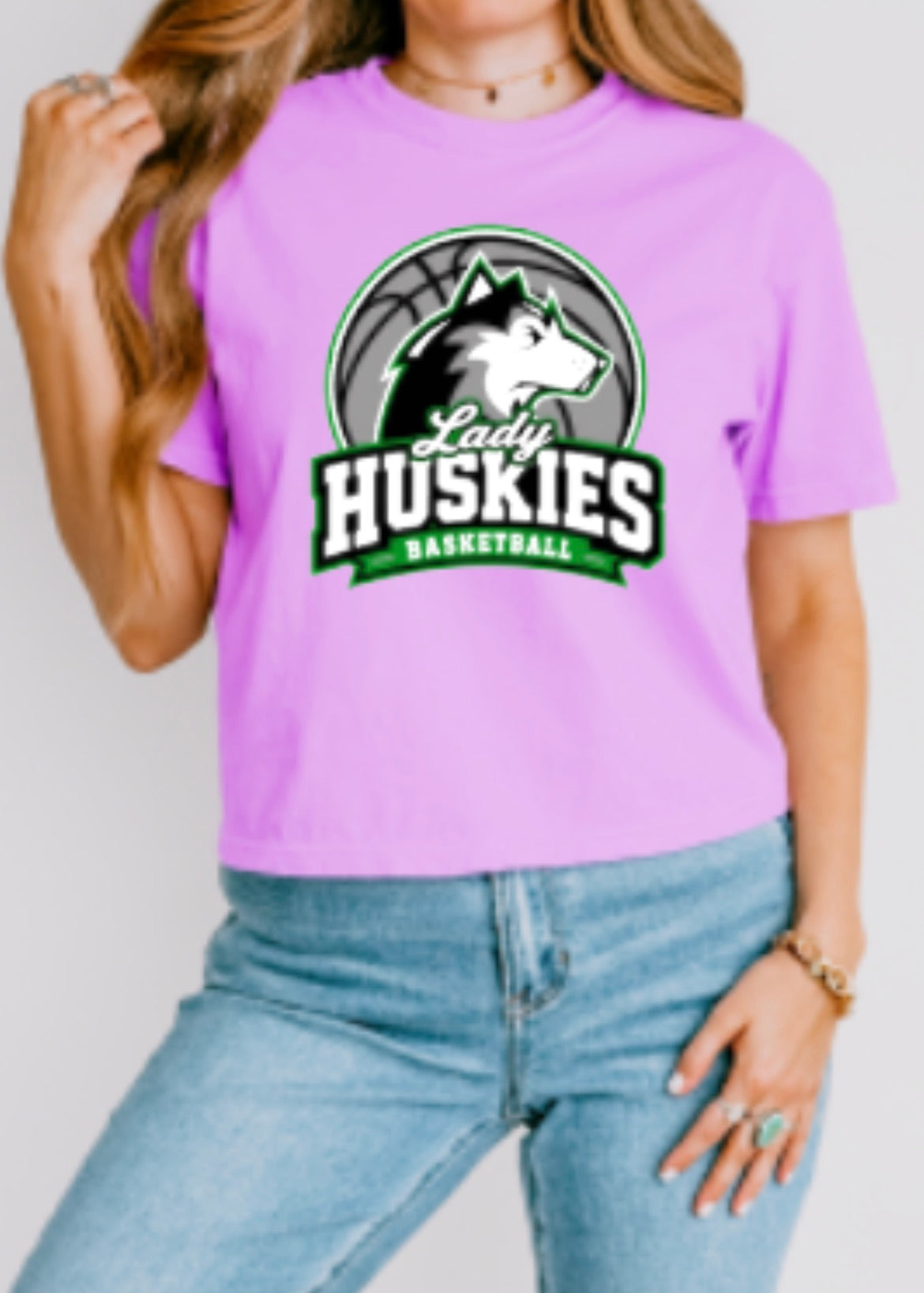 Lady Huskies Basketball Comfort Colors Heavyweight Women's Boxy Tee