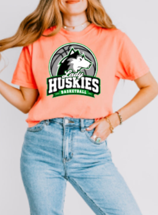 Lady Huskies Basketball Comfort Colors Heavyweight Women's Boxy Tee