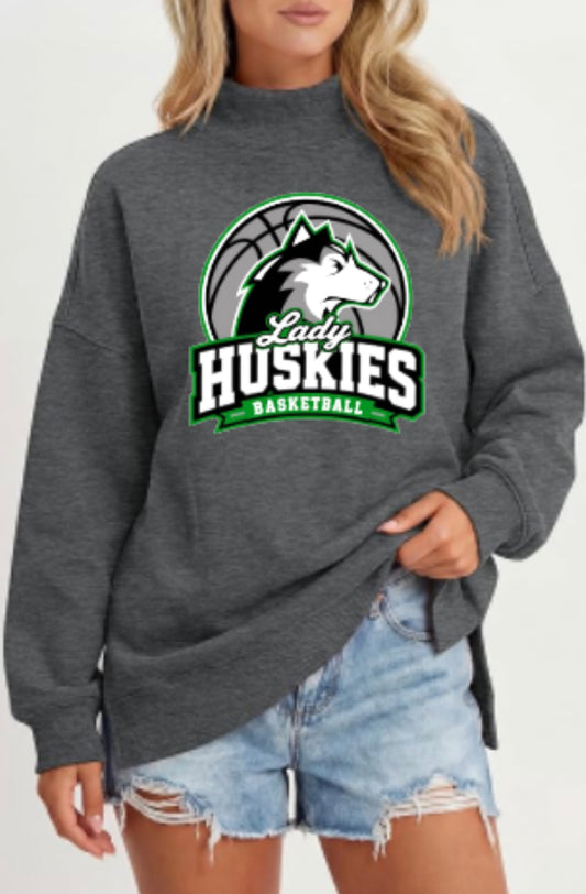 Lady Huskies Basketball Women’s Oversized Mockneck Sweatshirt