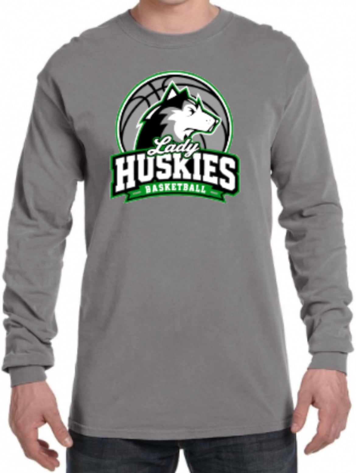 Lady Huskies Basketball Comfort Colors Unisex Heavyweight Long-Sleeve T-Shirt